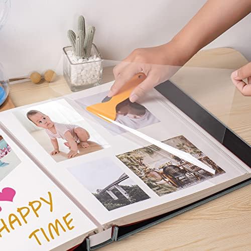 Large Photo Album Self Adhesive 4x6 5x7 3x5 8.5x11 Scrapbook Magnetic Album DIY Scrap Book Length 13 x Width 12.8 (Inches) 120 Sticky Pages Linen Cover DIY Photo Album (Green) - Image 2