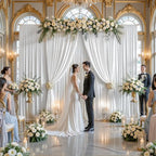 40x8ft White Backdrop Curtains for Parties Wrinkle Free Fabric Backdrop Curtain Wedding Photo Drapes Backdrop for Birthday Party Baby Shower Bridal Shower Photography Back Drop 8 Panels 5x8FT - Image 4