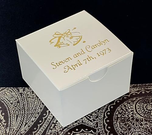 Personalized White Party Favor Box 3x3x2 by Handmade