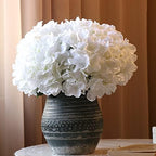 WEISPARK 100PCS Artificial Hydrangea Flowers, Fake Flowers Silk White Hydrangea Full Flowers Heads with Stems for Wedding Home Party Shop Baby Shower Decor - Image 5