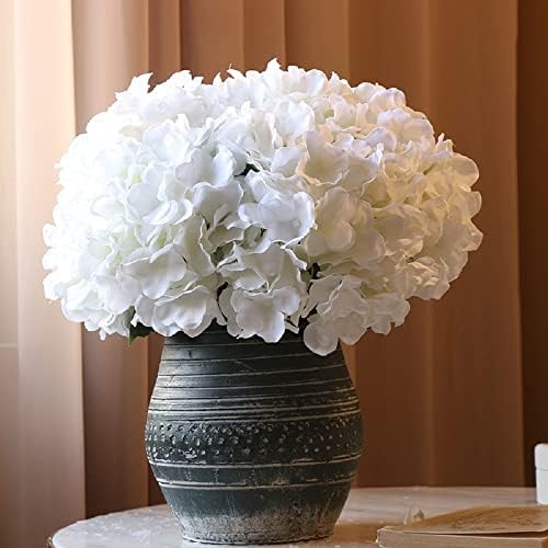 WEISPARK 100PCS Artificial Hydrangea Flowers, Fake Flowers Silk White Hydrangea Full Flowers Heads with Stems for Wedding Home Party Shop Baby Shower Decor - Image 5