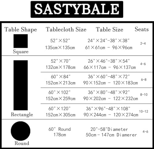 SASTYBALE Jacquard Tablecloth, Rectangle, 60" x 120", Black - Image 6