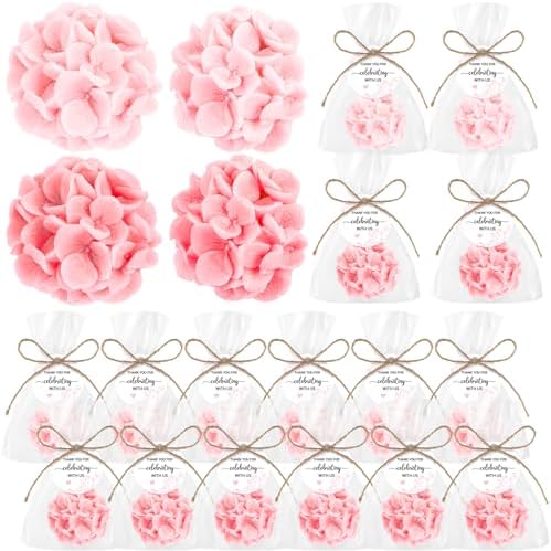 Demissle 40 Pcs Pink Hydrangea Flower Soaps Wedding Bridal Shower Favors by Demissle