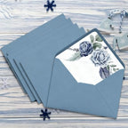 50Pcs 5x7 Inch Invitation Envelopes Set,150GSM Dusty Blue V-Flap Greeting Card Envelopes, Gift Card Sleeves for Mailing Wedding Baby Shower Birthday (Pack of 2) - Image 4