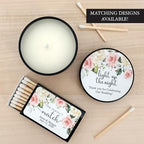 Custom Candles, Personalized Candles White and Pink Roses, Bulk Candles, Candle Favors, Candle Wedding Favors (Set of 10) (Black Tin), 9508825-01 - Image 2