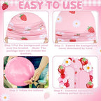 Foilswirl 34 Pcs Strawberry Arch Backdrop Covers Party Decor Set - Image 6