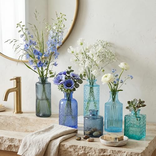 15 Pcs Blue Bud Vases Set,Baby Shower Decorations, Wedding Table Decor - Image 7