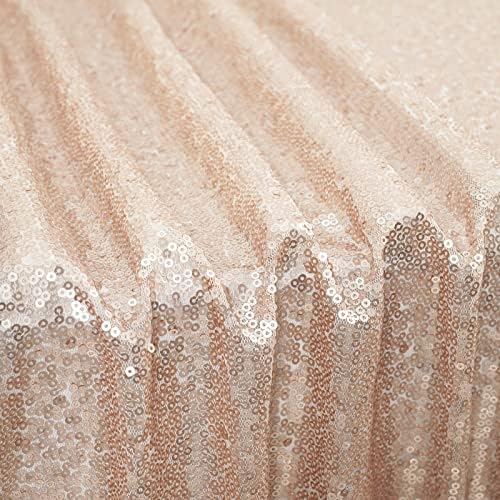 Poise3EHome Champagne Sequin Tablecloth 90×132 Inch Rectangle Sparkly Fabric Table Cloth for Birthday Wedding Party Christmas Holiday Baby Shower Decoration - Image 4