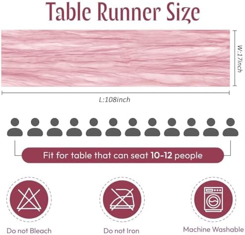 25 Pack Light Pink Cheesecloth Table Runner, 17 x 108 Inch, Gauze, Semi-Sheer, Classic Style, Polyester, Solid Pattern, Perfect for Weddings, Baby Showers, Banquets & More - Image 2