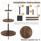 Wooden Cupcake Stand,3-Tier Cupcake Tower for 50 Cupcakes - Image 7