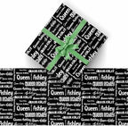 AOFUN Custom Name Text Wrapping Paper For Him Mens Wrapping Paper Christmas Wrapping Paper Thick Wrapping Paper Birthday First Birthday Wrapping Paper Boy 5 Rolls 58" x 23" - Image 2