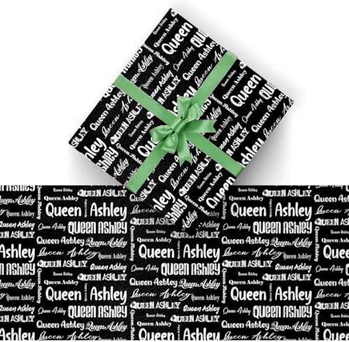 AOFUN Custom Name Text Wrapping Paper For Him Mens Wrapping Paper Christmas Wrapping Paper Thick Wrapping Paper Birthday First Birthday Wrapping Paper Boy 5 Rolls 58" x 23" - Image 2