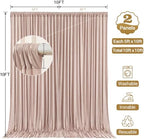 10x10ft Blush Nude Backdrop Curtain Panels for Parties - Wrinkle Free Polyester Photo Curtain Backdrop Wedding Back Drop Fabric Drapes for Party Decorations Background for Photography - Image 3