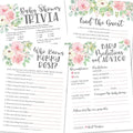 Hadley Designs 25 Floral Who Knows Mommy Best, Baby Prediction And Advice Cards, 25 Trivia Game, Find The Guest-4 Double Sided Cards Ideas, Party Supplies, Sprinkle Games for Baby Shower by HadleyDesigns