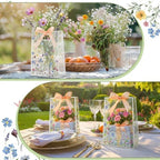 Geyoga 24 Pcs Party Clear Favor Bags with Handles, Wildflower - Image 4