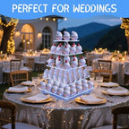 5 Tier Cupcake Stand with Blue Lights, Acrylic Square Cupcake Tower - Image 7