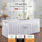 Spandex Tablecloth 6FT Rectangle Table Cover 8 Pack White Wrinkle-Free - Image 6