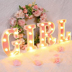 8 Pcs Baby Shower Pink LED Letters for Girl Party Decor, 8.7 Inch - Image 2