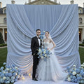 50FTx12FT Dusty Blue Backdrop Curtains for Weddings, Birthdays and Photos by Outpain
