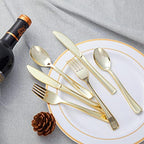 N9R 300PCS Gold Plastic Silverware, Disposable Plastic Cutlery/Utensils - Image 4