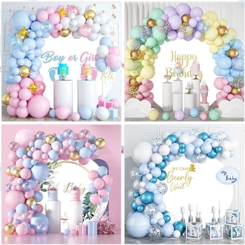 Leyiyi 7.5x7.5ft Little Bee Baby Shower Round Backdrop Cover A Little Bee is on The Way Baby Shower Party Decorations Banner Cute Honey Bee Honeycomb Round Background for Gender Reveal Birthday Party - Image 7