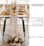 Teruntrue 20 Pack Taupe Cheesecloth Table Runner 17x108 Inch, Boho Gauze Sheer Fabric Cheese Cloth Table Runners for Wedding Party Bridal Shower Baby Shower Birthday Home Decor Garden Farmhouse - Image 6