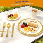 AIRE Gold White Paper Plates Set,350PCS Disposable Dinnerware for 50 - Image 5