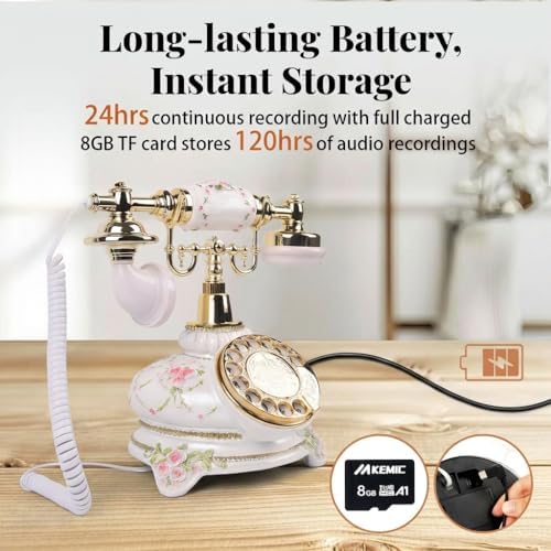 Audio Guest Book Wedding Phone, FESTRING Retro Audio Guestbook(Floral - Image 5