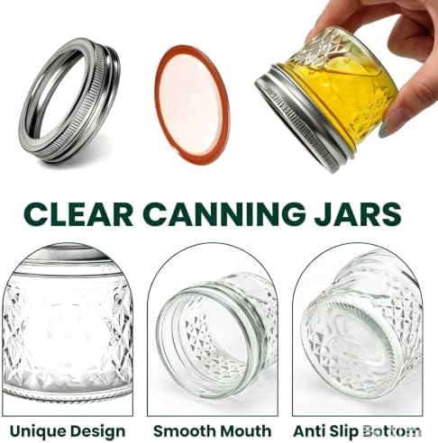 24PACK Mini Mason Glass Canning Jars,4 OZ Jelly Jars with Regular Lids - Image 3