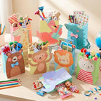 YooNotee 24 Packs Animal Parade Themed Paper Gift Bags with 3D Shapes - Image 3