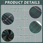 6Pcs 72 x 13'' Tartan Plaid Bear Table Runners Vintage Baby Shower Table Runner Decoration Green and Blue Plaid Tables Runners for Baby Shower Wedding Birthday Farmhouse Dining Room Kitchen Decor - Image 3