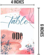 Pink Floral Table Number Cards Double Sided Party Table Numbers for Reception Baby Shower Anniversary Birthday Bridal Party 4x6 Inch, 100 - Image 4