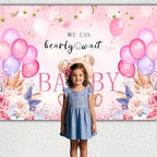 We Can Bearly Wait Backdrop 10 x 8 ft Pink Boho Baby Shower Background - Image 3