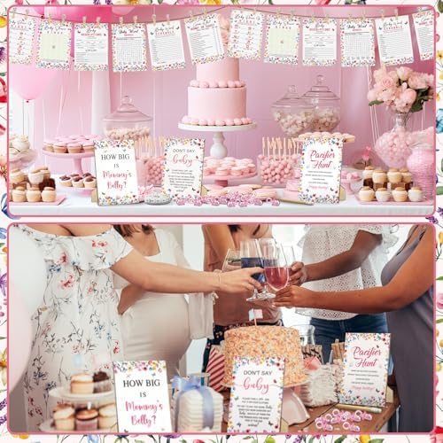 Sherr 476 Pcs Wildflower Baby Shower Games, 9 Style Baby Shower Activities - Image 5
