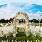 Bazen Wedding Arch Backdrop Stand 7.2FT, 6.6FT Set of 2 Metal Arch Backdrop Stand for Birthday Party Wedding Ceremony Bridal Baby Shower Banquet Party Event Decor - Image 7
