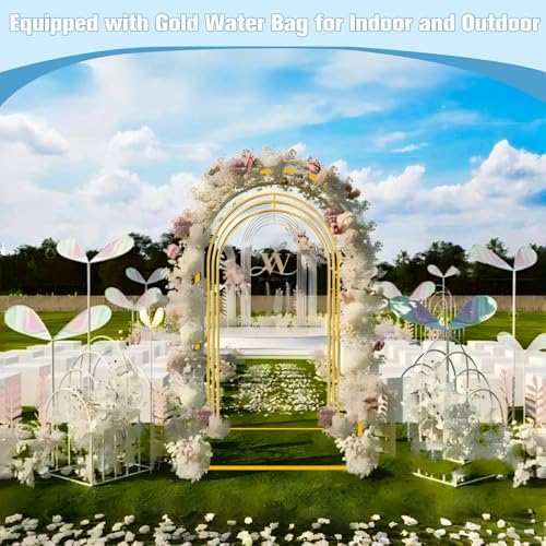 Bazen Wedding Arch Backdrop Stand 7.2FT, 6.6FT Set of 2 Metal Arch Backdrop Stand for Birthday Party Wedding Ceremony Bridal Baby Shower Banquet Party Event Decor - Image 7