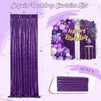 Backdrop Curtain for Halloween Decorations Purple Sequin Curtain - Image 2