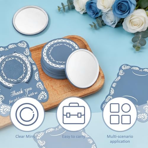 50 Set De Barro Mexicanos Baby Shower Party Favors for Guests Blue Mini Compact Mirrors Thanks Cards Cielito Lindo Party Decorations Gifts Bulk for Wedding Bridal Shower Fiesta Party Decorations - Image 3