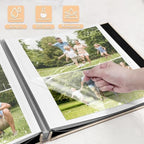Large Photo Album Self Adhesive, DIY Scrapbook Album for 4x6 8x10 10x12 Pictures, 60 Pages Light Beige Linen Cover Memory Book, Ideal Gift for Family Wedding Baby Christmas Anniversary - Image 4