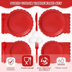 Vyntra 350 Pcs Red Paper Plates and Napkins Party Supplies - Image 4