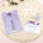 50Pcs Light Purple Wedding Invitations with Envelopes and RSVP Cards - Image 2
