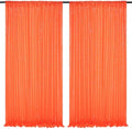 Orange Glitter Sequin Backdrop Curtains 2 Pcs 5FTx10FT Baby Shower Party Backdrop for Boy Gorgeous Photography Fabric Drapes by SoarDream