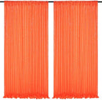 Orange Glitter Sequin Backdrop Curtains 2 Pcs 5FTx10FT Baby Shower Party Backdrop for Boy Gorgeous Photography Fabric Drapes by SoarDream