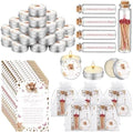 MTLEE 24 Sets Highland Cow Baby Shower Favors for Guest Bulk Including Lavender Scented Candles and Empty Matches Jars with Cork Top Thank You Cards and Organza Bags for Baby Shower Party Souvenir by MTLEE