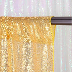 Gold Glitter Sequin Backdrop Curtains 8ftx8ft Photo Drapes - Image 5
