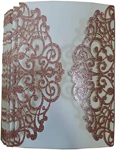 100Pcs Glitter Invitations Cards Covers For Engagement Wedding Birthday - Image 3