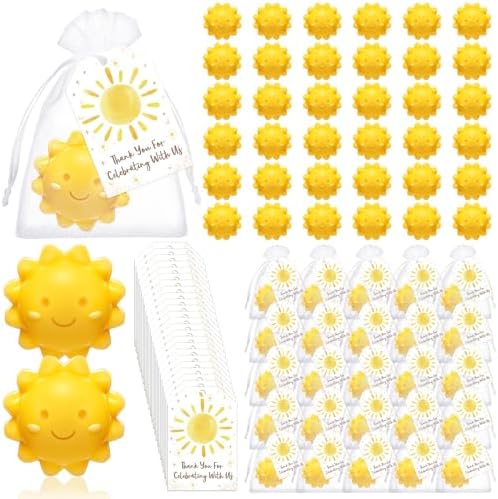 Leelosp 60 Sets Sun Soaps Baby Shower Favors, Handmade, Yellow, Cute by Leelosp