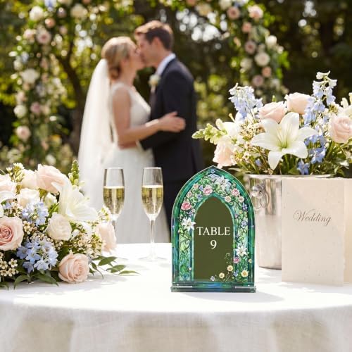 15 Pcs Acrylic Wedding Table Number 5 x 7 in Vintage Table Sign - Image 6