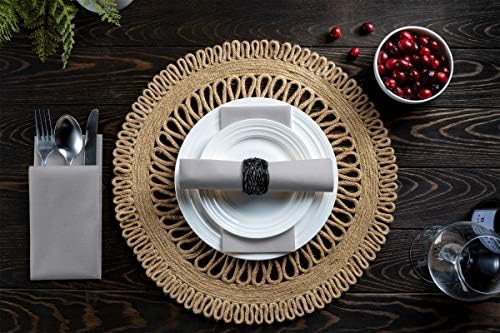 Linen-Feel Grey Paper Napkins - Decorative Cloth-Like Disposable Dinner Napkins - Soft And Absorbent Napkins for Thanksgiving, Party, Wedding, Bathroom Or Any Occasion. (Pack of 100) - Image 4