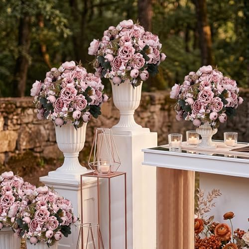 12 Bundles Peonies Artificial Flowers - Pink - Image 6